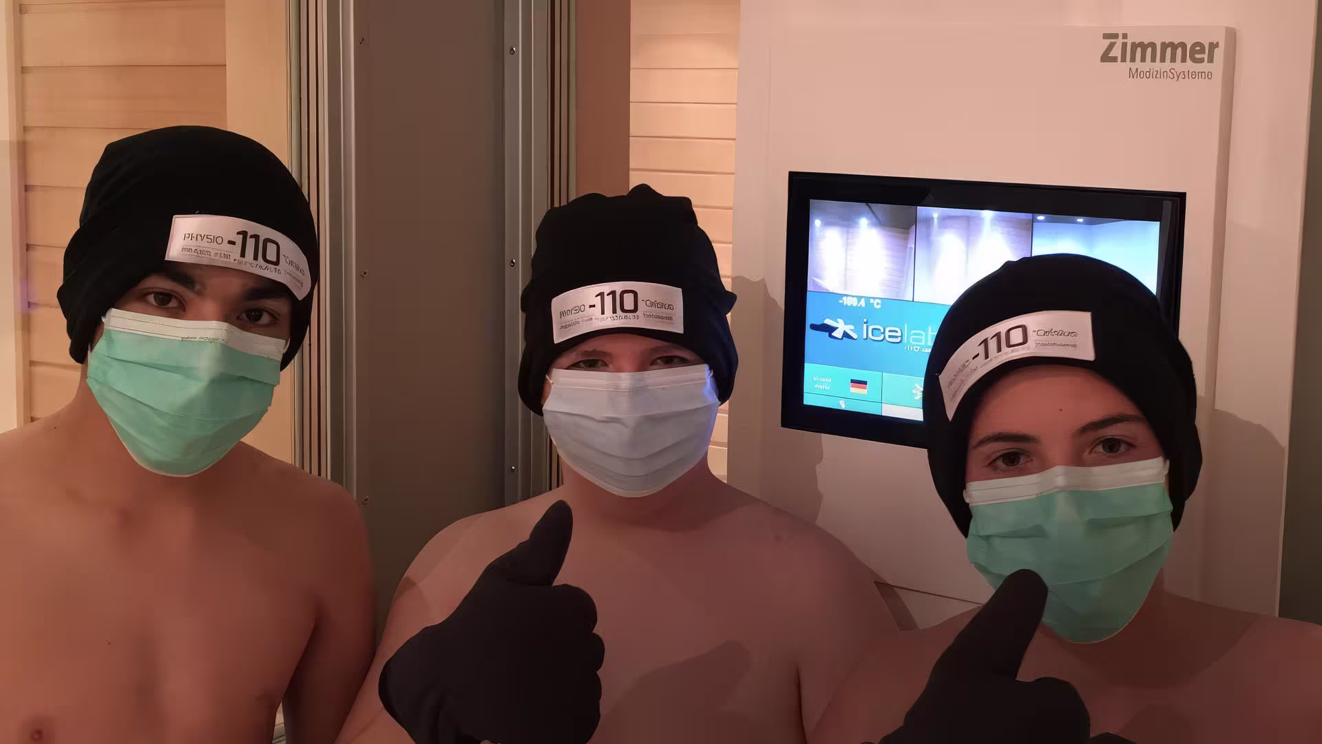 Harte Männer in der Kältekammer