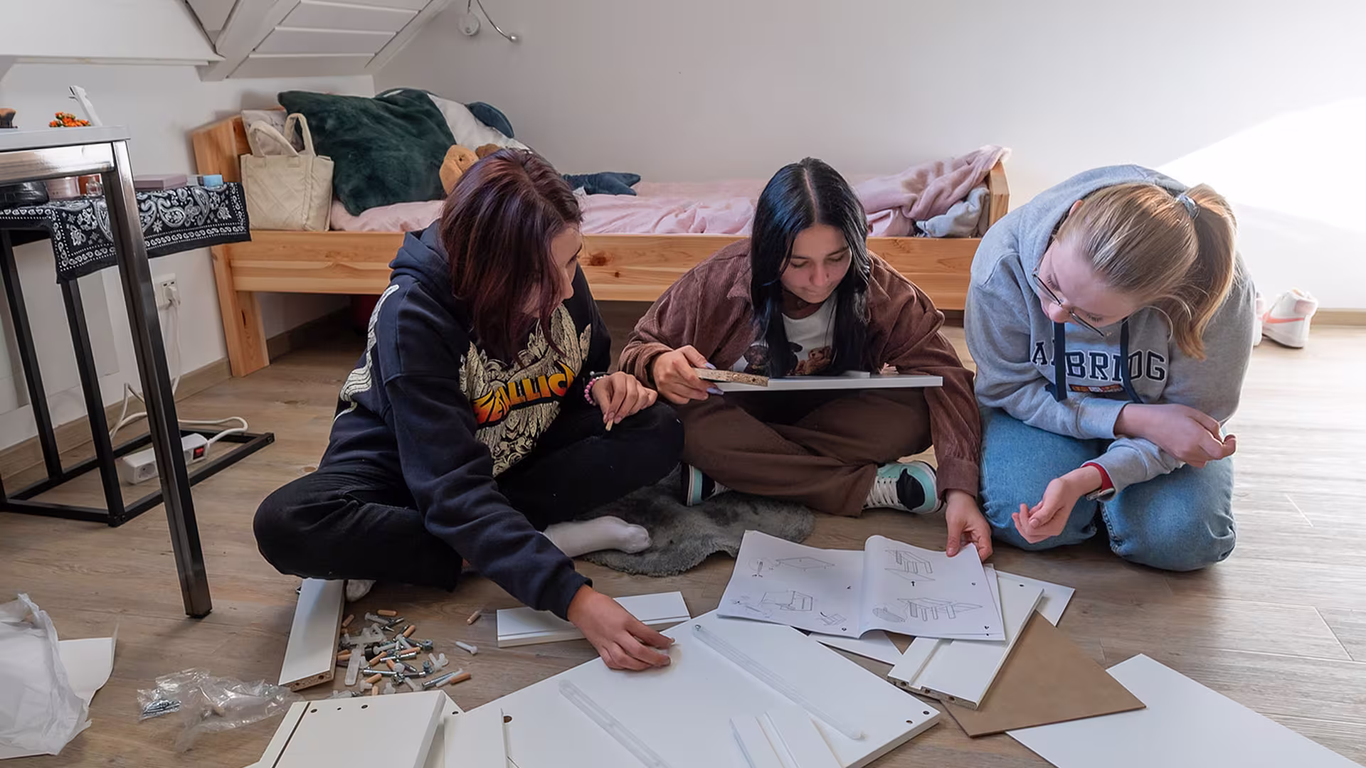 Building furniture in the boarding school
